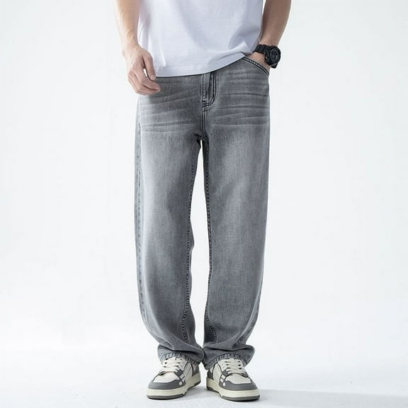 Men's Straight Regular Fit Jeans with Flex Soft