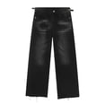 thumbnail image 1 of Men's Straight Retro Jeans Fashion Distressed Gradient Rusty Raw Edge Pants Casual Loose Texture Jeans, 1 of 3