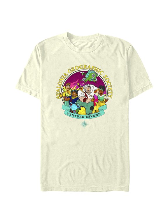 Men's Strange World Avalonia Geographic Society Venture Beyond Group Graphic Tee Beige X Large