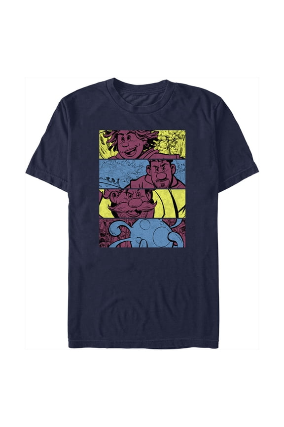 Men's Strange World Clade Family Comic Strips Graphic Tee Navy Blue Medium