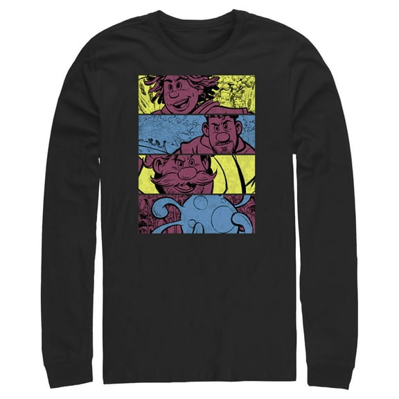 Men's Strange World Clade Family Comic Strips  Long Sleeve Shirt Black X Large