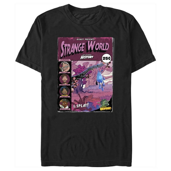 Men's Strange World Comic Book Cover Graphic Tee Black Small