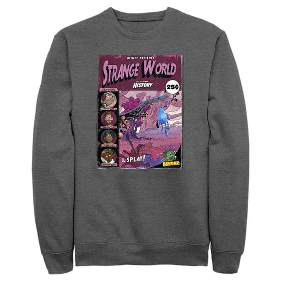 Men's Strange World Comic Book Cover  Sweatshirt Charcoal Heather Medium