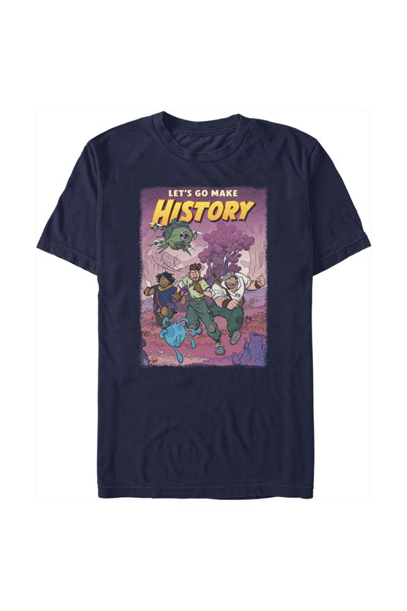 Men's Strange World Let's Go Make History Graphic Tee Navy Blue 2X Large