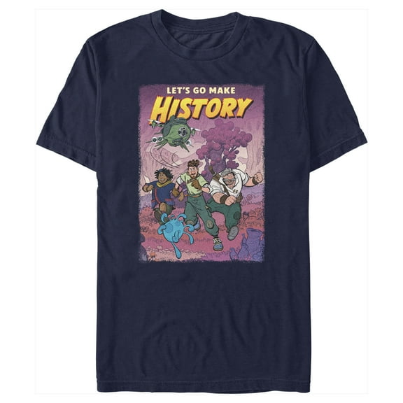 Men's Strange World Let's Go Make History Graphic Tee Navy Blue Large
