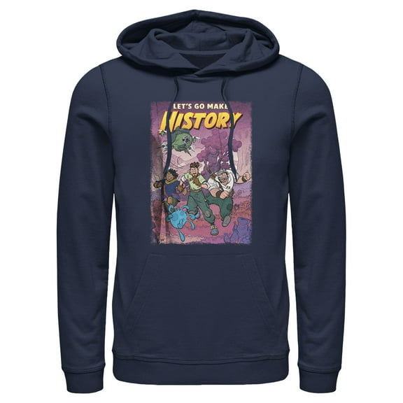 Men's Strange World Let's Go Make History Pull Over Hoodie Navy Blue 2X Large