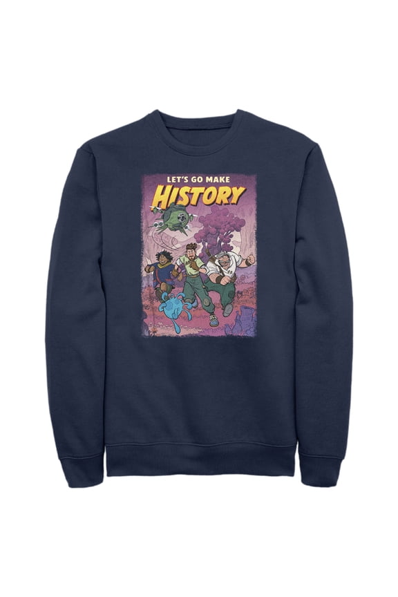 Men's Strange World Let's Go Make History Sweatshirt Navy Blue Small