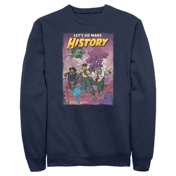 Men's Strange World Let's Go Make History  Sweatshirt Navy Blue X Large