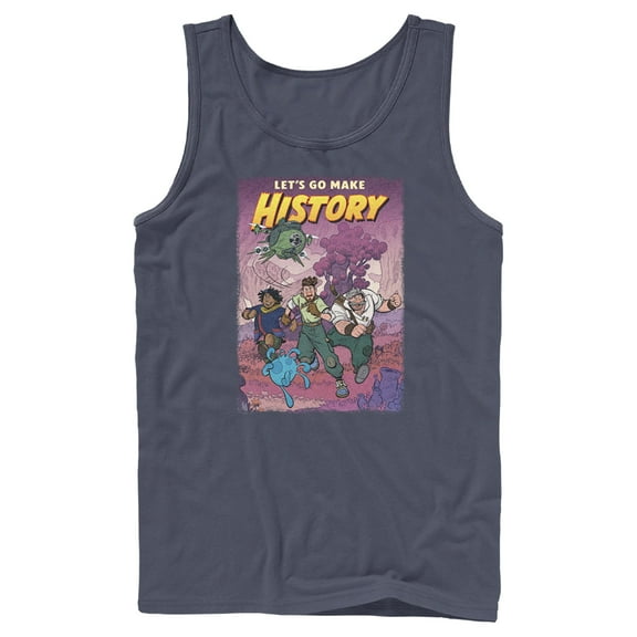 Men's Strange World Let's Go Make History  Tank Top Navy Blue Large