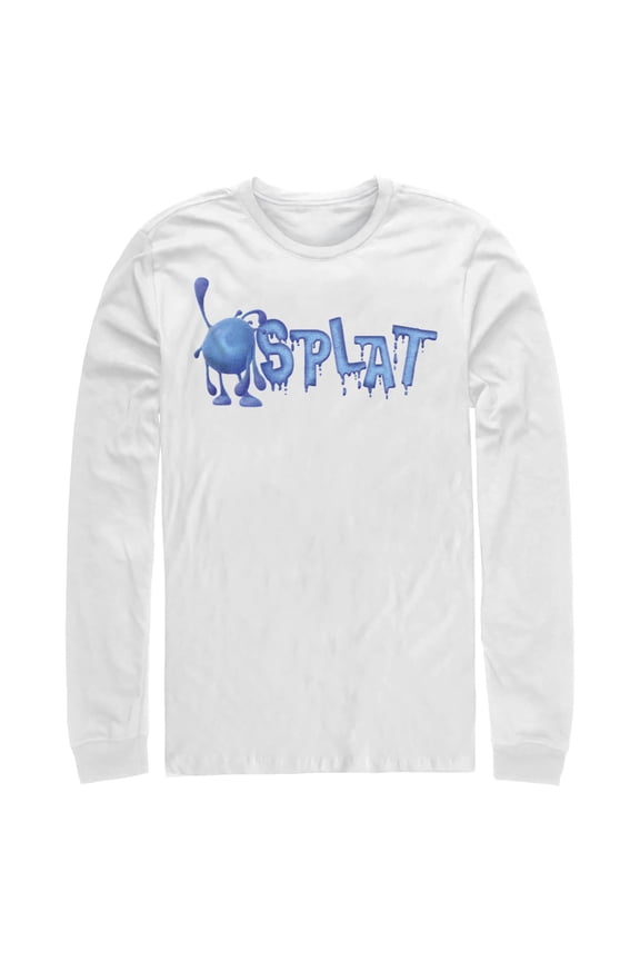 Men's Strange World Splat Drip Logo Long Sleeve Shirt White Medium