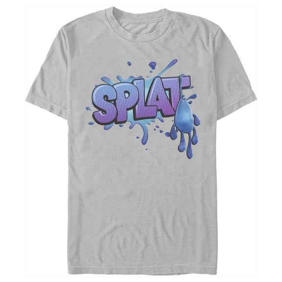 Men's Strange World Splat Logo Graphic Tee Silver Small