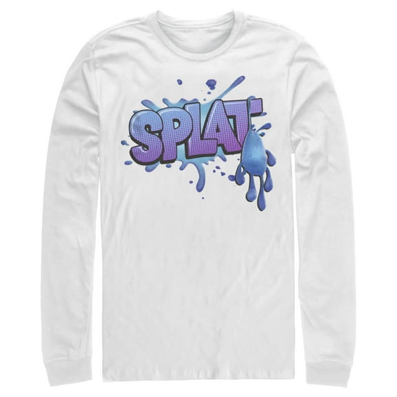 Men's Strange World Splat Logo  Long Sleeve Shirt White 2X Large