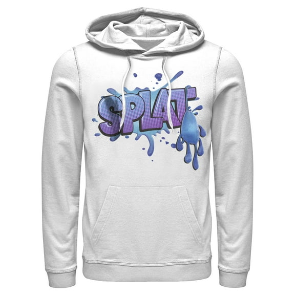 Men's Strange World Splat Logo  Pull Over Hoodie White 3X Large
