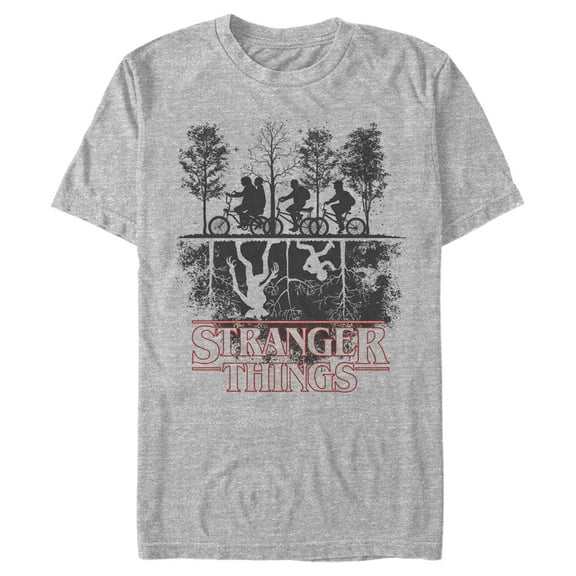 Netflix Men's Stranger Things Biking in Upside Down Graphic T-Shirt