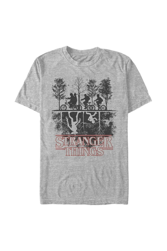 Netflix Men's Stranger Things Biking in Upside Down Graphic T-Shirt