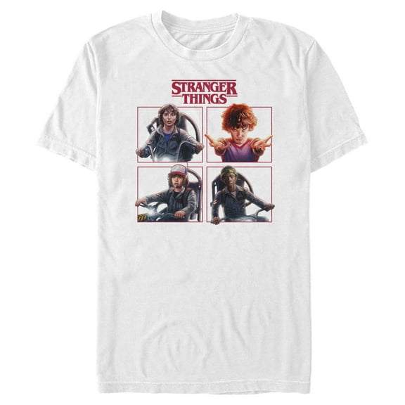 Netflix Men's Stranger Things Character Squares Graphic T-Shirt