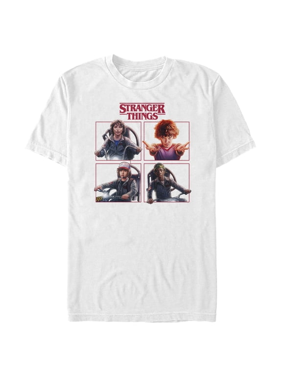 Netflix Men's Stranger Things Character Squares Graphic T-Shirt