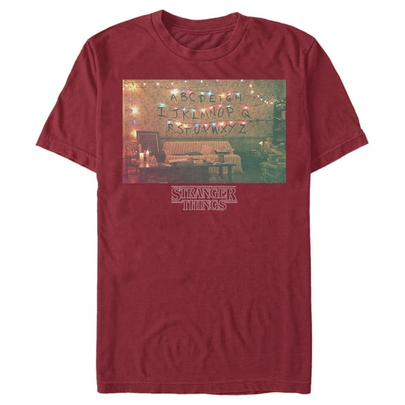 Netflix Men's Stranger Things Christmas Lights Portrait Graphic T-Shirt