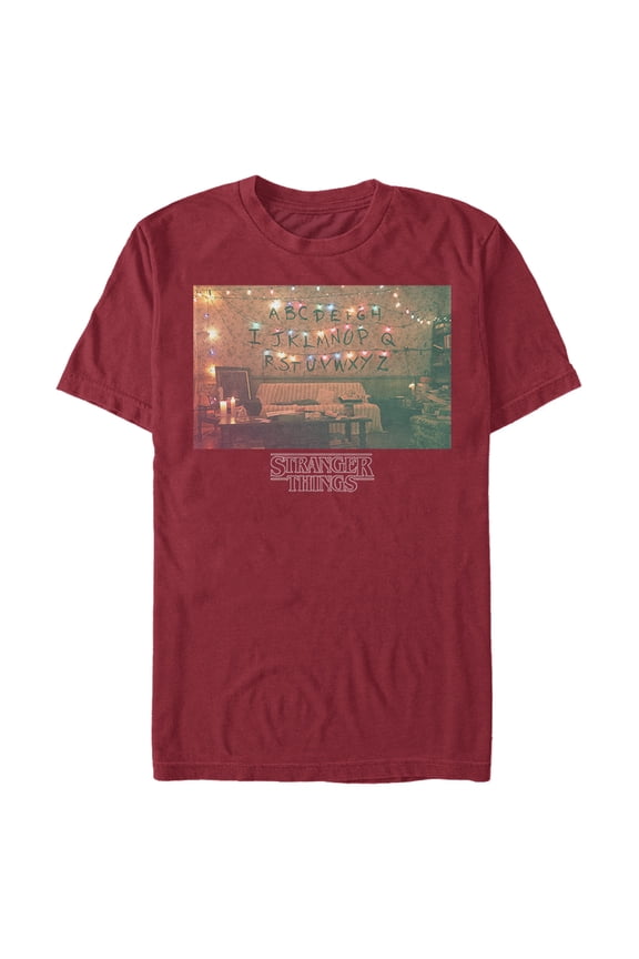Netflix Men's Stranger Things Christmas Lights Portrait Graphic T-Shirt