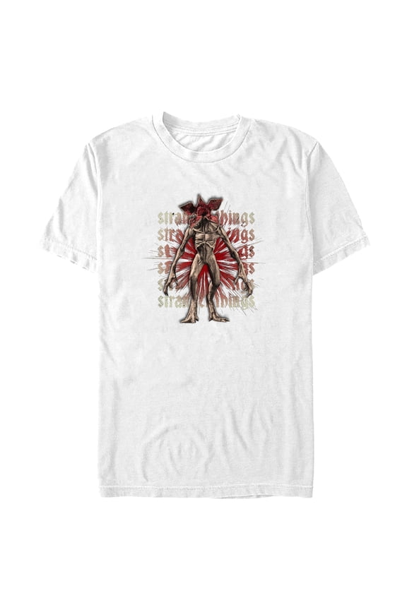 Netflix Men's Stranger Things Demogorgon Monster Logo Stacked Graphic T-Shirt