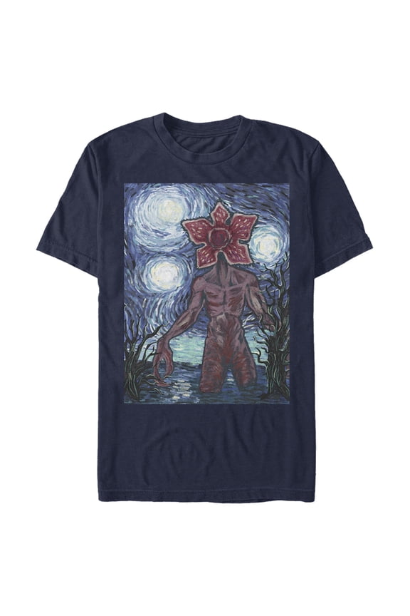 Netflix Men's Stranger Things Demogorgon Starry Night Style Poster Graphic T-Shirt