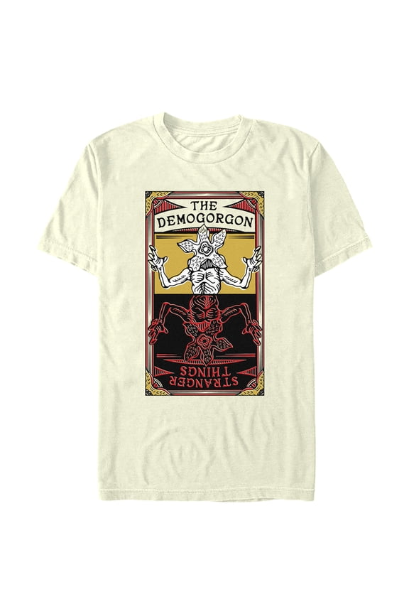 Netflix Men's Stranger Things Demogorgon Trading Card Graphic T-Shirt