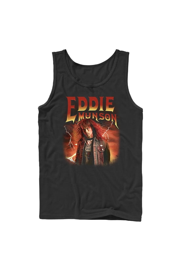 Netflix Men's Stranger Things Eddie Munson Metalhead Tank Top Black Large