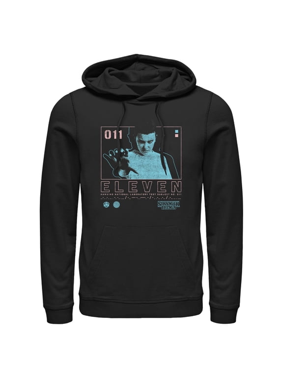 Netflix Men's Stranger Things Eleven Boxed Up Pull Over Hoodie Black 3X Large