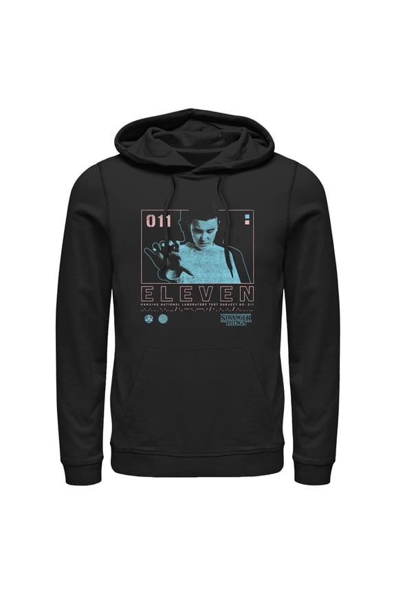 Netflix Men's Stranger Things Eleven Boxed Up Pull Over Hoodie Black Medium