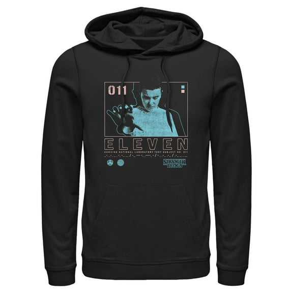 Netflix Men's Stranger Things Eleven Boxed Up Pull Over Hoodie Black Medium
