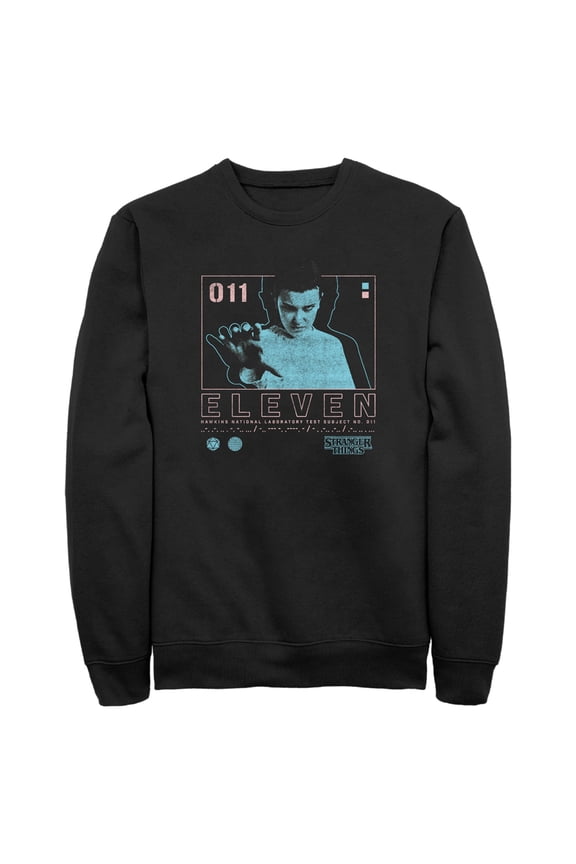 Netflix Men's Stranger Things Eleven Boxed Up Sweatshirt Black Large