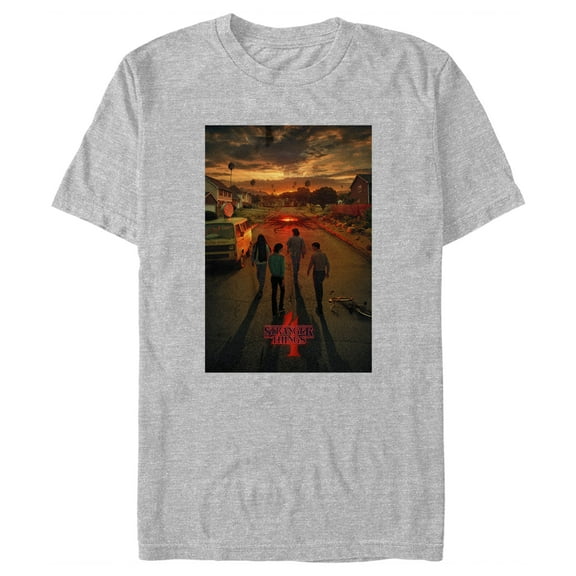 Netflix Men's Stranger Things Four Friends Rift Apocalypse Poster Graphic T-Shirt