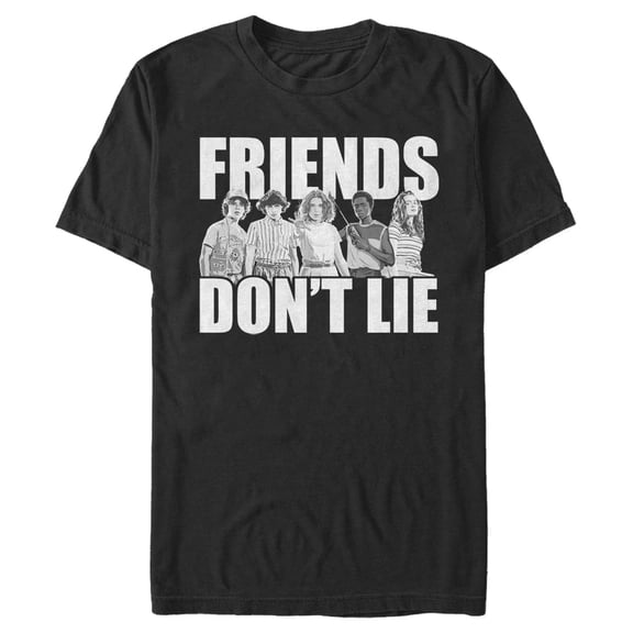 Netflix Men's Stranger Things Friends Don't Lie Character Pose Graphic T-Shirt
