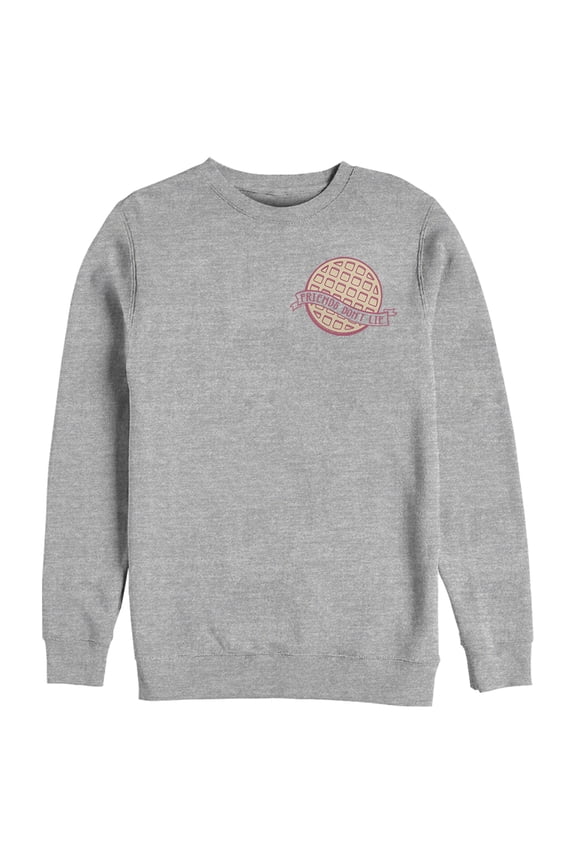 Netflix Men's Stranger Things Friends Don't Lie Waffle Badge Sweatshirt Athletic Heather X Large