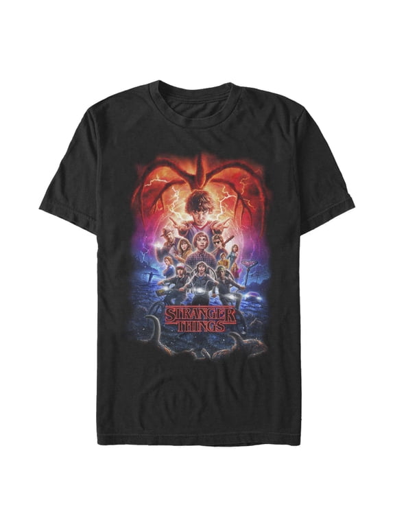 Netflix Men's Stranger Things Group Costume Poster Graphic T-Shirt
