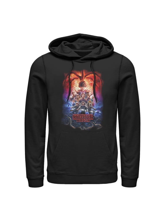 Netflix Men's Stranger Things Group Costume Poster Pull Over Hoodie