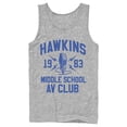 thumbnail image 1 of Netflix Men's Stranger Things Hawkins AV Club 1983 Tank Top Athletic Heather Small, 1 of 4