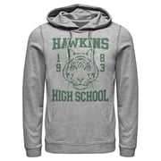 Netflix Men's Stranger Things Hawkins High School Tiger 1983 Pull Over Hoodie Athletic Heather Large