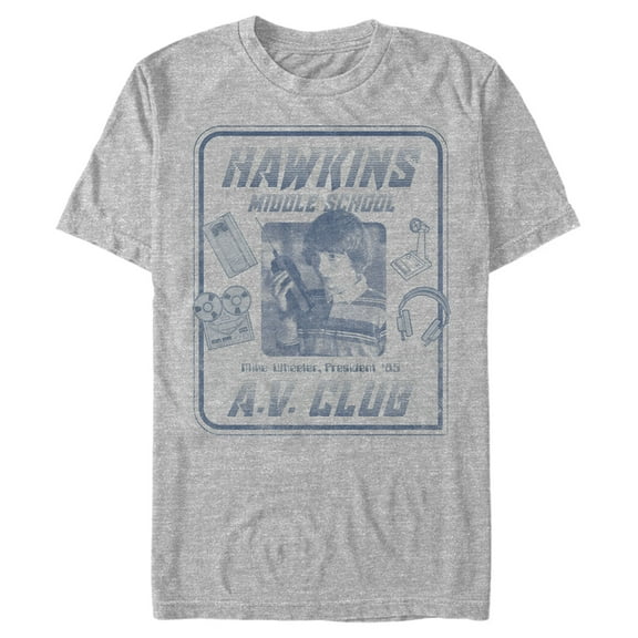 Netflix Men's Stranger Things Hawkins Middle School A.V. Club Graphic T-Shirt
