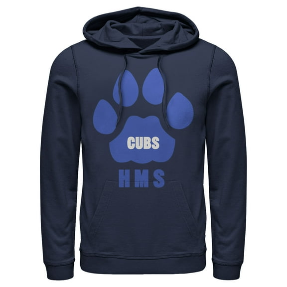 Netflix Men's Stranger Things Hawkins Middle School Cubs Logo Pull Over Hoodie Navy Blue Large