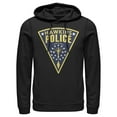 thumbnail image 1 of Netflix Men's Stranger Things Hawkins Police Crest Pull Over Hoodie Black Medium, 1 of 3