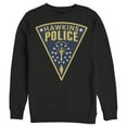 thumbnail image 1 of Netflix Men's Stranger Things Hawkins Police Crest Sweatshirt Black X Large, 1 of 3