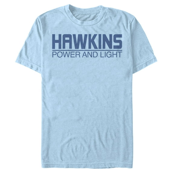 Netflix Men's Stranger Things Hawkins Power and Light Logo Graphic T-Shirt