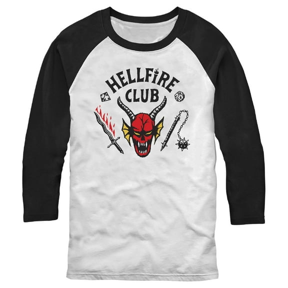 Netflix Men's Stranger Things Hellfire Club Costume  Baseball Graphic T-Shirt