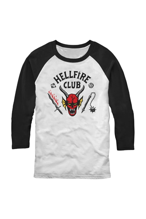 Netflix Men's Stranger Things Hellfire Club Costume Baseball Graphic T-Shirt