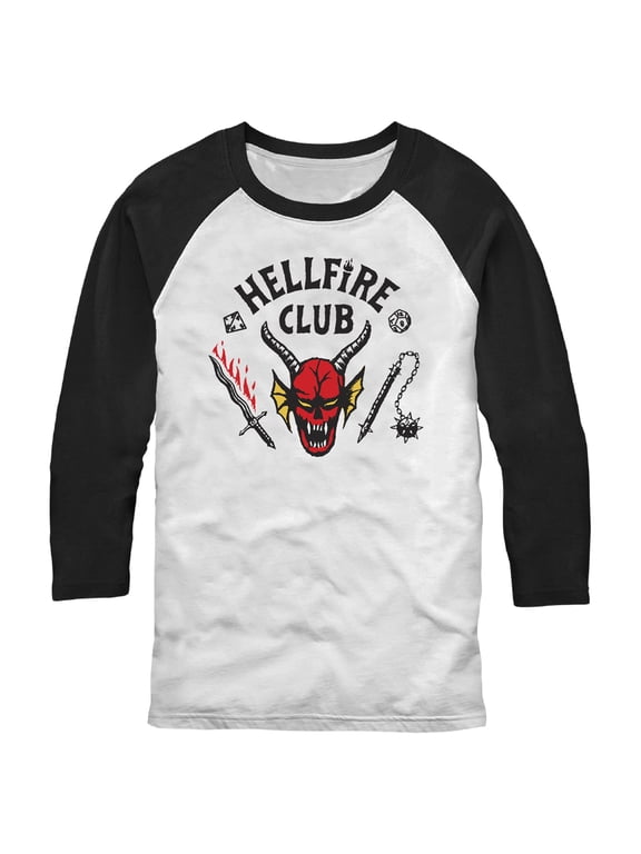Netflix Men's Stranger Things Hellfire Club Costume Baseball Graphic T-Shirt