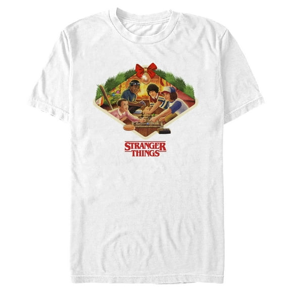 Netflix Men's Stranger Things Mistletoe Christmas Dinner Graphic T-Shirt