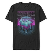 Netflix Mens Stranger Things Neon Group Shot Graphic T-Shirt