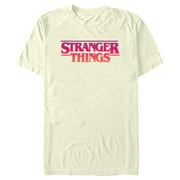 Netflix Men's Stranger Things Pink Logo Graphic T-Shirt