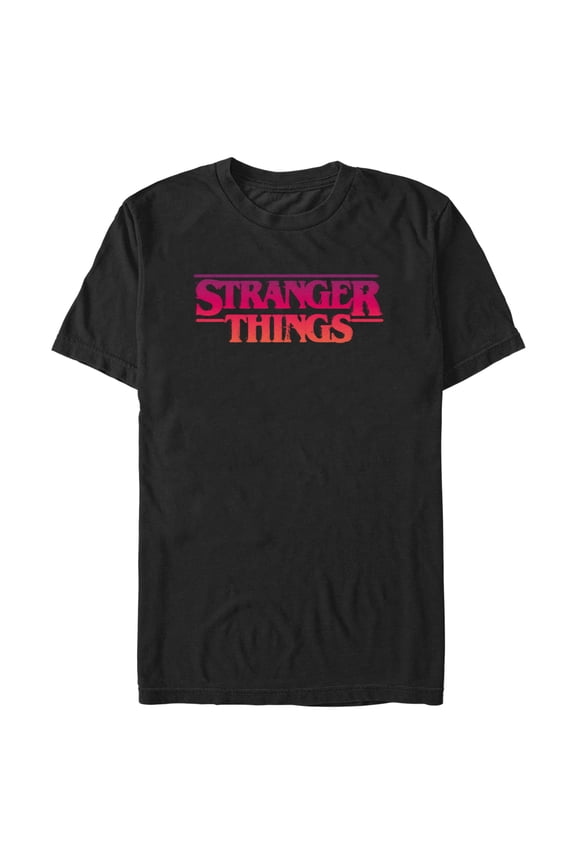 Netflix Men's Stranger Things Pink Logo Graphic T-Shirt